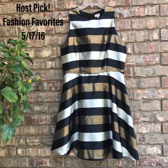 Daniel Cremieux Dresses & Skirts - Cremieux | Metallic Striped Hi-Waisted Dress